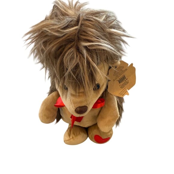 The Petting Zoo Plush Hedgehog With Red Heart & Ribbon - Picture 3 of 9